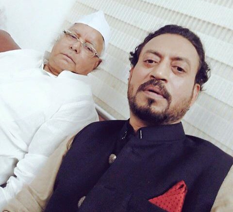 Irrfan Khan with Lalu Prasad Yadav